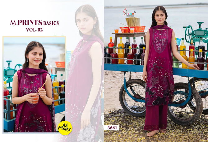 M Prints Basics Vol 2 By Shree Cotton Embroidery Pakistani Suits Wholesale Price In Surat